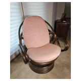 Vintage Rattan Swivel Lounge Chair