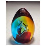 4 inch Murano-style Egg Paperweight