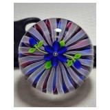 Perthshire Paperweight Lampwork Blue Flower
