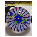 Perthshire Paperweight Lampwork Blue Flower