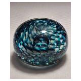 Zeiroke Aquamarine and Clear Maelstrom Paperweight