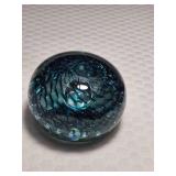 Zeiroke Aquamarine and Clear Maelstrom Paperweight
