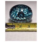 Zeiroke Aquamarine and Clear Maelstrom Paperweight