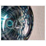 Zeiroke Aquamarine and Clear Maelstrom Paperweight