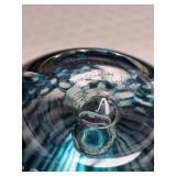 Zeiroke Aquamarine and Clear Maelstrom Paperweight