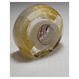 Saturn Series Art Glass Paperweight by Paul Harrie Signed