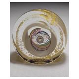Saturn Series Art Glass Paperweight by Paul Harrie Signed