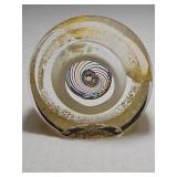 Saturn Series Art Glass Paperweight by Paul Harrie Signed