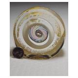 Saturn Series Art Glass Paperweight by Paul Harrie Signed