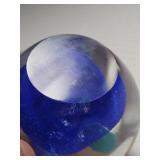 Murano Style Egg Paperweight with Inner Helix Design