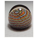 Murano-style Twist Paperweight (Orange, Blue, Yellow)