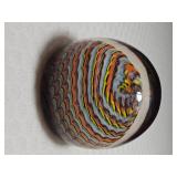 Murano-style Twist Paperweight (Orange, Blue, Yellow)