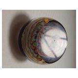 Murano-style Twist Paperweight (Orange, Blue, Yellow)