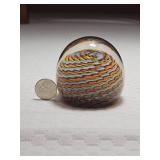 Murano-style Twist Paperweight (Orange, Blue, Yellow)