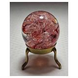 Rollin Karg Scrambled Pink Paperweight Signed