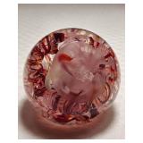 Rollin Karg Scrambled Pink Paperweight Signed