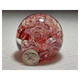Rollin Karg Scrambled Pink Paperweight Signed