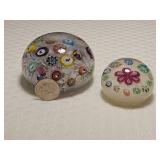 Antique Gridel Sibouette Baccarat Millefiori Paperweights Dated B 1848