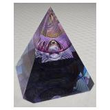Micheal David Signed Pyramid Paperweight