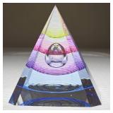 Micheal David Signed Pyramid Paperweight