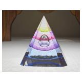 Micheal David Signed Pyramid Paperweight
