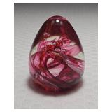 Singed Pink Twist Egg Paperweight