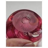 Singed Pink Twist Egg Paperweight