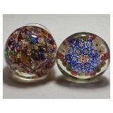 1930s Chinese Millefiori Footed Paperweight & Vintage Murano