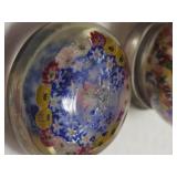 1930s Chinese Millefiori Footed Paperweight & Vintage Murano