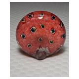 Millefiori Peacock Art Glass Paperweight