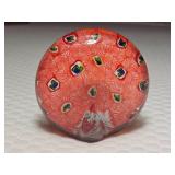 Millefiori Peacock Art Glass Paperweight