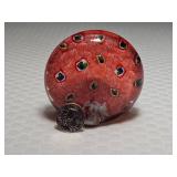 Millefiori Peacock Art Glass Paperweight