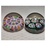 Perthshire Marked 1993 & Murano-style Millefiori Paperweights