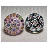 Perthshire Marked 1993 & Murano-style Millefiori Paperweights
