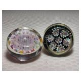 Perthshire Marked 1993 & Murano-style Millefiori Paperweights