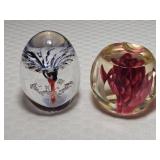 Daum Frech Art Glass & Perthshire Rose Pair