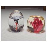 Daum Frech Art Glass & Perthshire Rose Pair