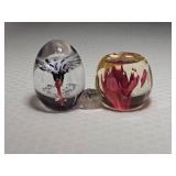 Daum Frech Art Glass & Perthshire Rose Pair