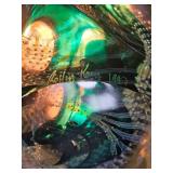 Rollin Karg Signed Art Glass Sculpture on Lighted Wood Base