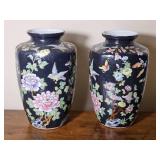 Famille Noire Chinese Décor Vases