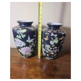 Famille Noire Chinese Décor Vases