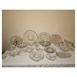 Variety of Teardrop Pattern Duncan Miller Serving Pieces & Glasses