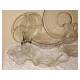Variety of Teardrop Pattern Duncan Miller Serving Pieces & Glasses