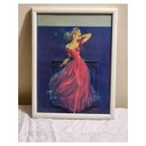 Jules Erbit - Pink Dress -   Vintage Calendar Pin-Up