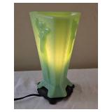 Mckee Art Deco Jadeite Vase Lamp featuring Molded Nude Figures