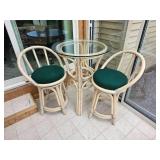 Vintage Coastal Rattan High Top Set