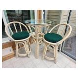 Vintage Coastal Rattan High Top Set