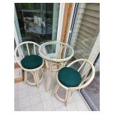 Vintage Coastal Rattan High Top Set