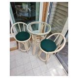 Vintage Coastal Rattan High Top Set