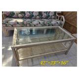 Vintage Coastal Rattan Cocktail Table